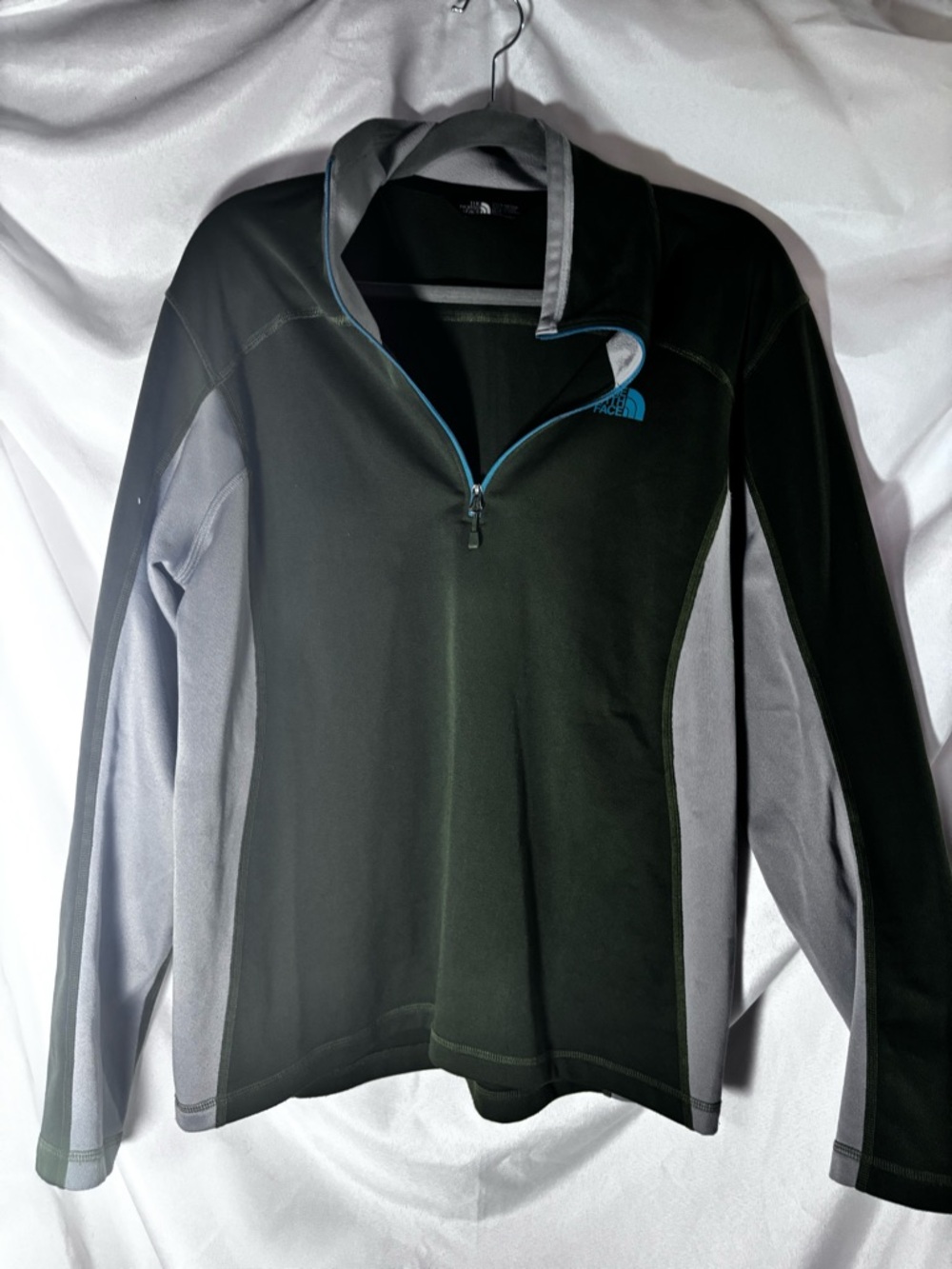 The North Face Black and Gray‎ Half-Zip Pullover with Blue Logo